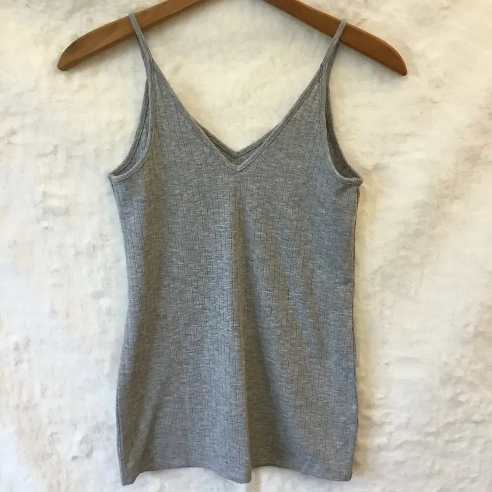 LOFT Gray Double V Cami - Picture 1 of 9